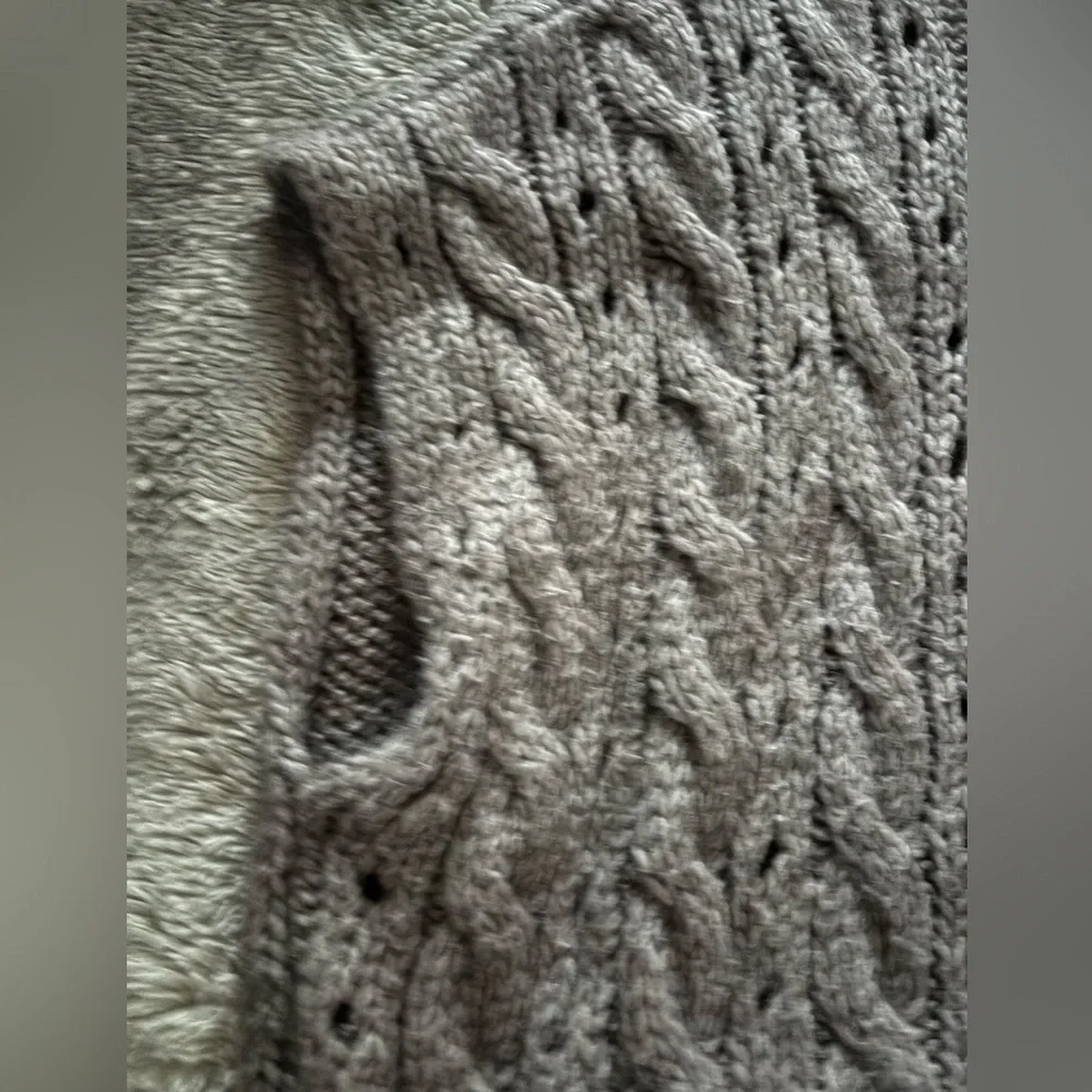 Anthropologie Elsamanda made in Italy Women Gray Cable Knit Sweater